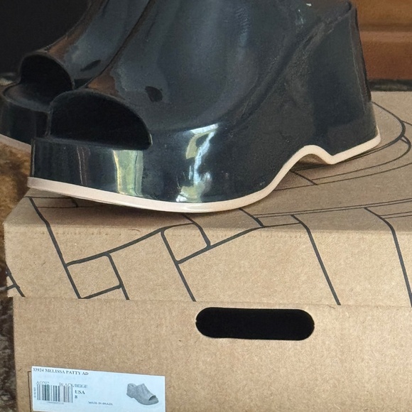 Platform Mules Black Patent vegan - Picture 10 of 11